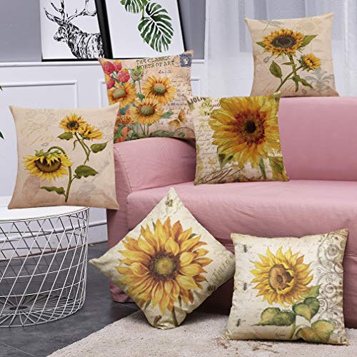 Funda De Cojín Decorativa 45x45 Cm, Diseño Girasol 3D En Terciopelo Floral
