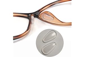 Mr.ZzjOOj Eyeglass Nose Pads, Soft Silicone Adhesive Nose Pads for Glasses, 3.2mm Heighten Anti-Slip Air Chamber Glasses Nose Pad for Full Plastic Frames, 12 Pairs (Clear)
