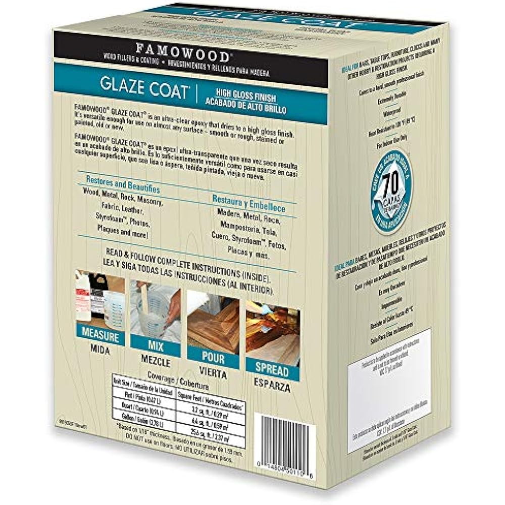 FamoWood 5050110 Glaze Coat Kit Gallon Clear Home & Kitchen eBay