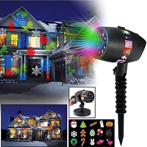 Christmas Projector Lights 12 Slides 7 Led Laser Projector Light USB Charging Christmas Stage Light for Christmas, Birthday, Halloween, Party, Wedding, Easter
