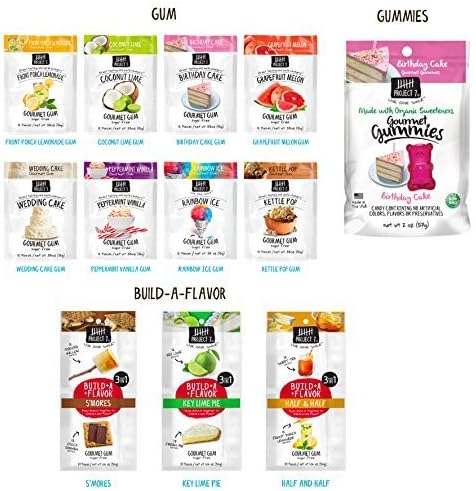 Project 7 Assorted Gourmet Gum/Build A Flavor/Birthday Cake Gummy Set (12 packs) by Project 309