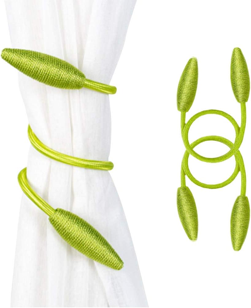 EleCharm 2-Pack Creative Curtain Tiebacks Random Modelling Curtain Holdbacks European Simple Type (Green)