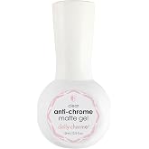 Daily Charme Anti-Chrome Matte Gel Polish 15ml, Chrome Guard For Clean, Crisp, Smooth, Chrome Nail Art Designs Long Lasting, Soak Off, Home DIY/Nail Art Salon Manicure
