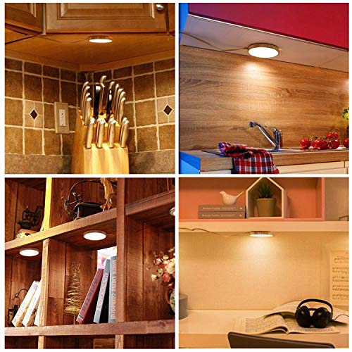 Albrillo LED Puck Lighting Remote Control, Dimmable Under Cabinet Lights, Warm White 3000K Kitchen Under Counter Lights, 3 Pack - Thumbnail 3