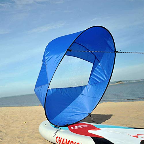 Aoile 42in Sail Foldable Kayak Boat Wind Sail Sup Paddle Board Sailing Canoe Stroke Paddle Rowing Boats Wind Clear Window Blue 108cm