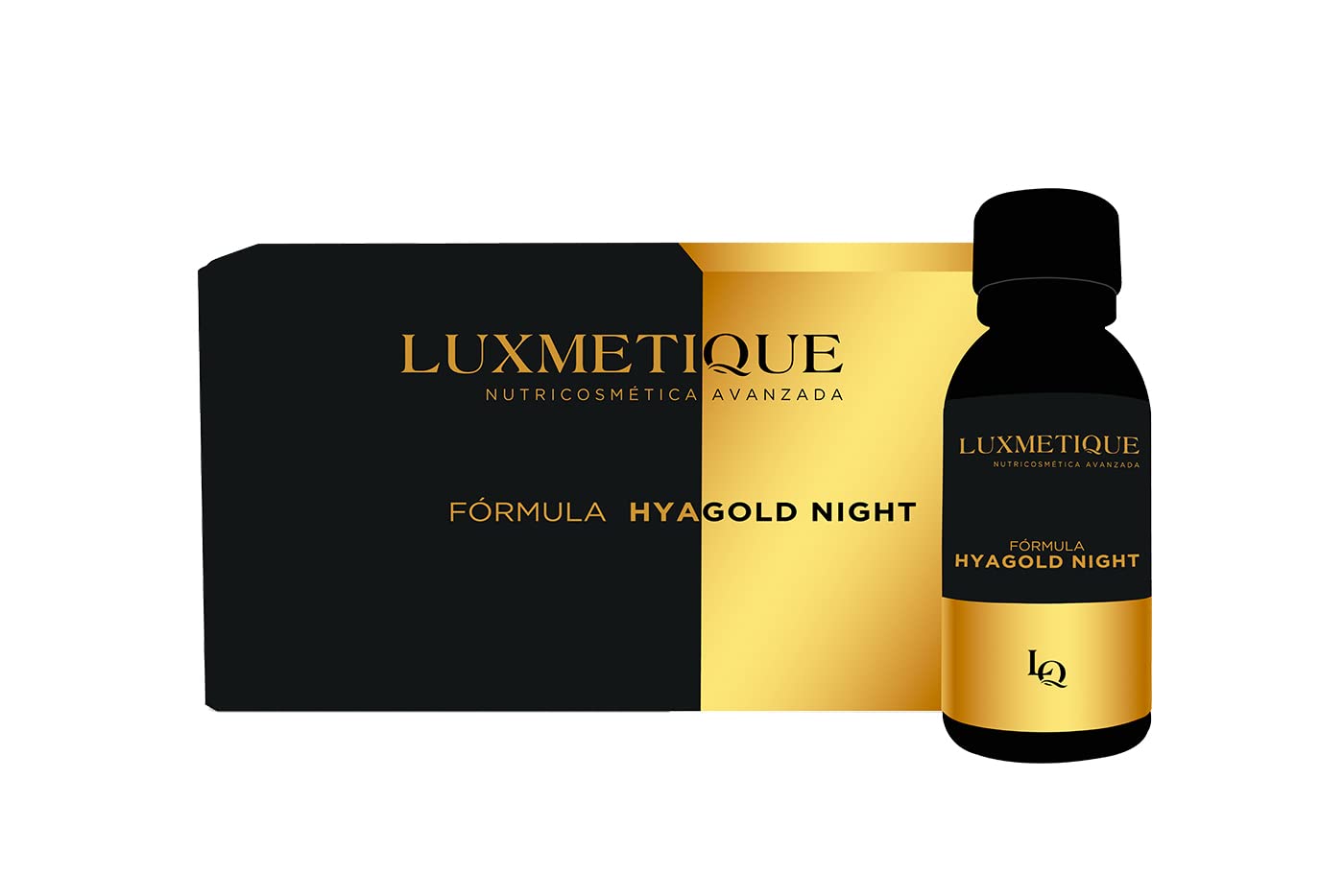 Luxmetique Hyagold Night Formula – Drinkable Nutricosmetic (15 Baby Vials)