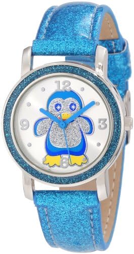 Frenzy Kids' FR462 Blue Glitter Strap Penguin Watch