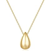 MINDDHA 14K Gold/White Gold Plated Teardrop Pendant Necklace for Women | Elegant and Dainty Jewelry |Silver, Gold Necklace For Women, 15 Inches + 3 Inch extender