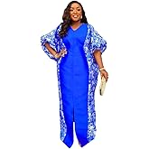 HD Women's Sequin African Bubu Dress Front Slit Stylish Plus Size Gown