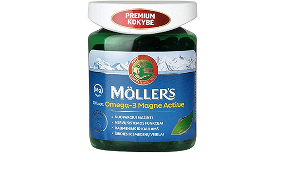 Amazon.com: MÖLLER'S Aceite de pescado Omega-3 MAGNE Active, 100 Cápsulas :  Salud y Hogar