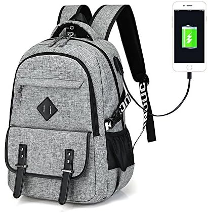 Lightweight Water Resistance Business Computer Backpack with Usb Charging Port Fit upto 14inches Laptop and Notebook (Grey)