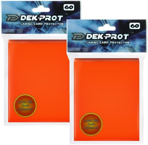 DEK PROT Magic+Pokemon Size Gaming Card Protectors-120 Sleeves- Tulip Orange