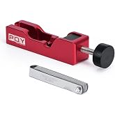 PQY Universal Spark Plug Gap Gapping Tool with 32 Blade Feeler Gauge Red | Aluminum Spark Plug Gapper Adjuster with Stainless Steel 32 Blade Feeler Gauge for Most 10mm 12mm 14mm 16mm Sparkplug