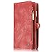 Iphone 8 Plus Leather Wallet Magnetic Phone Case Detachable Protective Case with Card Holder Folio Flip Cover, Red