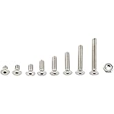 300PCS M2.5 A2 Stainless Steel Hex Socket Screws With Nuts Assortment Full Thread Plain Finish Industrial Fasteners for Machi