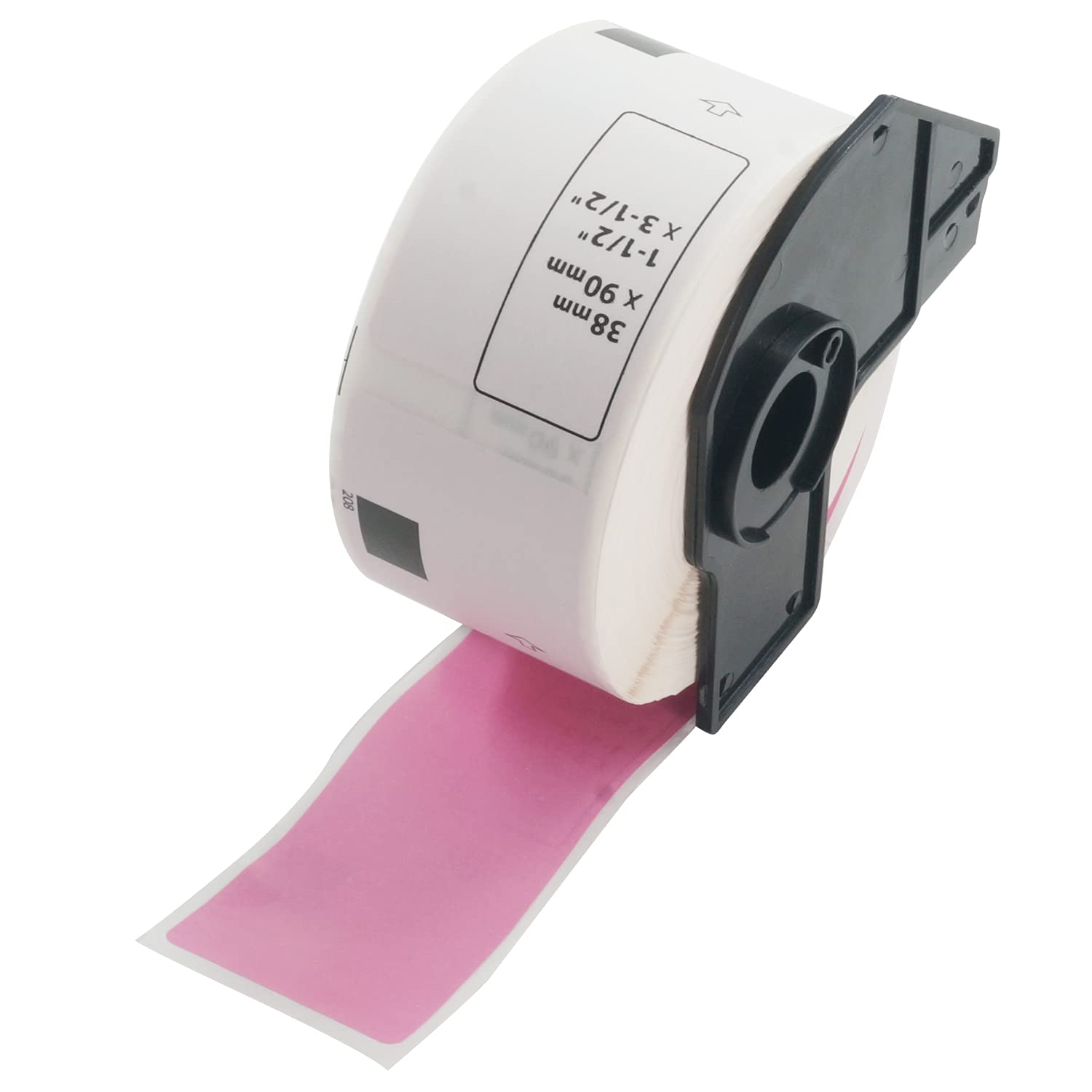 BETCKEY - 400 Pink Labels Replacement for Brother DK-11208, 38mm x 90mm Large Address Labels Compatible with Brother QL Label Printers