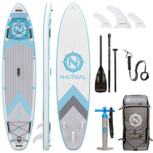 iROCKER Nautical Inflatable Stand Up Paddle Board, Superb