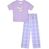 Sleep On It Girls Pajamas Pant Sets 4 Piece Summer T-Shirt and Legging Sleepwear Sets for Kids (2 Full Sets)
