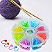 104 PCS Locking Stitch Markers, baotongle Knitting Crochet Locking Stitch Markers Knitting Stitch Counter Crochet Stitch Needle Clip with Compartment Box
