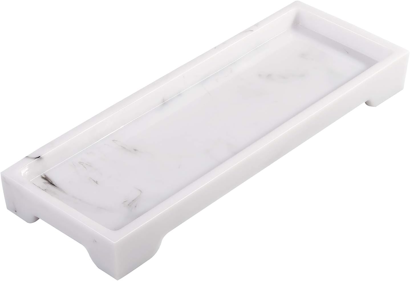 Lewondr Vanity Tray, 29 CM Resin Decorative Tray Cosmetics Organizer