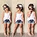 DDLBiz Kids Baby Girls Outfits Set Tank Top T-shirt Dress+Jeans Pants Clothes