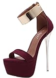 Aisun Women's Sexy Open Toe Platform Dress Zip Up