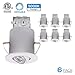 TORCHSTAR Gimbal Recessed Lighting Kit, 3 Inch Air Tight IC Rated Housing, White Trim, LED Dimmable GU10 Bulb, ETL Listed, 5000K Daylight, Adjustable Slim Downlight, Pack of 6