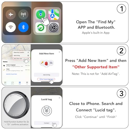 2026 New [Apple MFi Certified] Air Tracker Tags-4 Pack (iOS Only), Tukio Bluetooth Tracker for Apple Find My, Replaceable Battery, Key Finder and Item Locator Smart Tag for Keys, Bag, Luggage and More