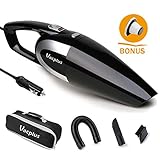 Car Vacuum Cleaner, Vacplus DC 12V Portable Handheld Vacuum Cleaner for Car with 4.5KPa Suction, 1 Extra HEPA Filter, 1 Carrying Case, 16.4ft Cable, Electrical Gauges Vauum for Wet&Dry Use- Black