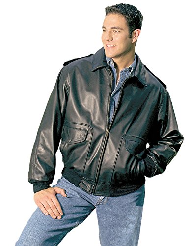 Reed Men's Bomber Leather Jacket Made in USA (3xl, Brown)