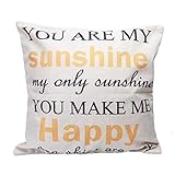 ShungHO You Are My Sunshine Throw Pillow Case Home Decor Sofa Back Cushion Cover