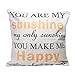 ShungHO You Are My Sunshine Throw Pillow Case Home Decor Sofa Back Cushion Cover