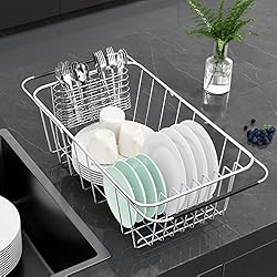Fanbsy Small Dish Drainer Rack in Sink