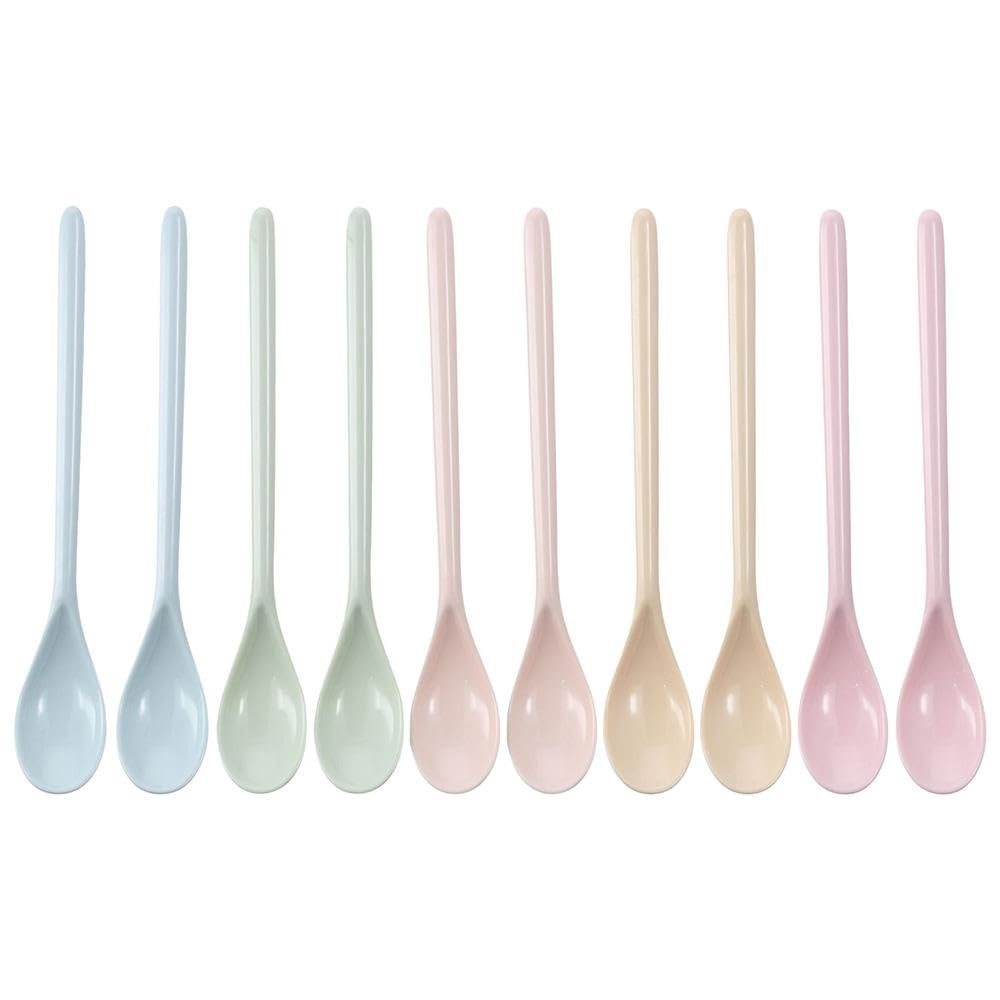 Photo 1 of 10Pcs Melamine Long Handle Spoon Candy Color Plastic Spoons 7.2inch Mixing Spoons Colorful Coffee Stirring Spoons Mixing Iced Tea Spoons for Ice Cream Coffee Tea Home Supplies