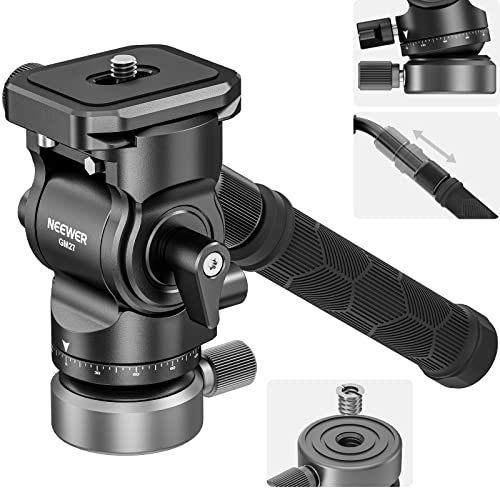 NEEWER Stativ Fluid Kopf mit +/-10° Nivellierbasis (⌀37mm), Metall, GM27