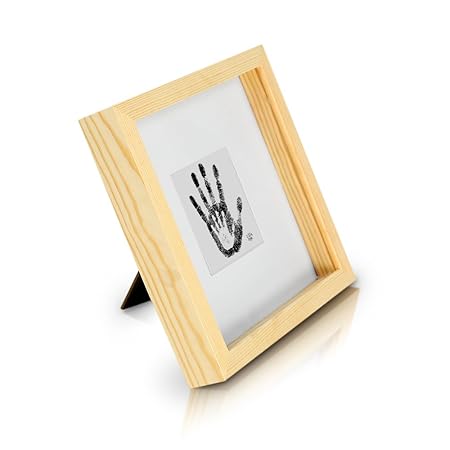 Classic by Casa Chic - Quadratischer Box-Bilderrahmen aus Echtholz - Pinie Natur - 23x23 cm und 4,5 cm tief - Sicherheitsglas