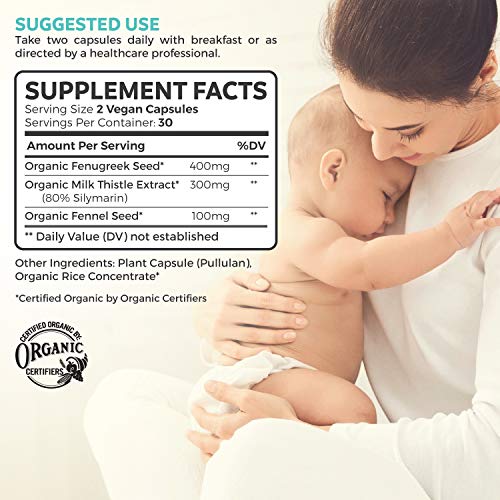 Organic Breastfeeding Supplement 60 Count (Pack of 1), Not Applicable