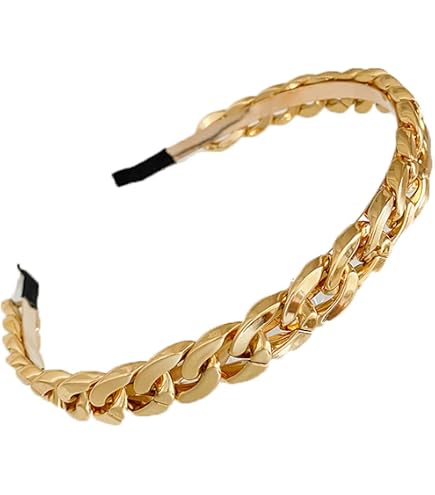 Amazon.com : HZEYN Chain Headband for Women Gold Metal  display picture 2