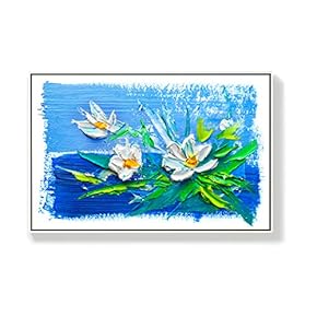 Framed Canvas Home Artwork Decoration Oil Flowers Canvas Wall Art for Living Room, Bedroom - 16x24 inches
