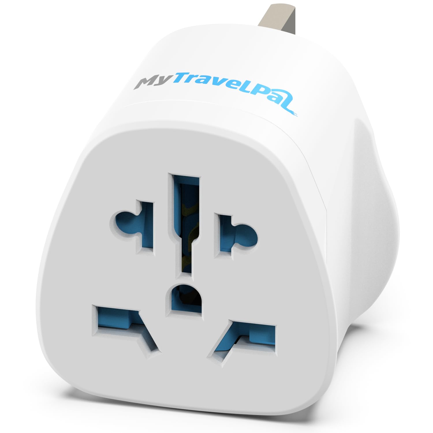 MyTravelPal World To UK Plug Adapter | Universal Travel Adaptor With 10A Fuse | UK Safety Standards | Accepts US, Europe, Australia, China Plugs For Use in UK (1 Pack)
