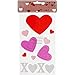 Valentines Window Gel Clings 6 Pack Valentine Heart Gel Stickers Party Decorations Accessories, I Love You, Red Pink Hearts, Key to My Heart, For Kids, School, Classroom, Home Decor By Gift Boutique