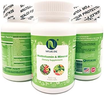 NATURE ONE Multivitamin &amp; Minerals One A Day For All Ages- Over 30 kinds Nutrition for Everyday Life. -1500 mg* 90 Tablet - 90 Days Supply