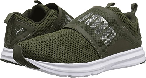 Puma men s enzo strap mesh sneaker, forest night white, 9.5 m us