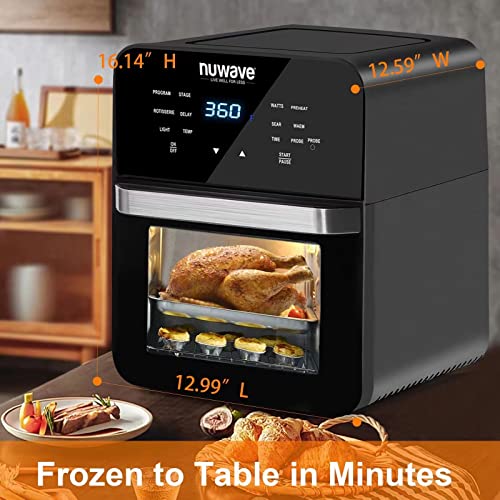 NUWAVE Brio Air Fryer Smart Oven, 15.5Qt XLarge Family Size