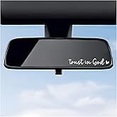 DXNQ 4 PCS Trust in God Rearview Mirror Decals, Automotive Vinyl Rear View Mirror Decorative Stickers, Waterproof Trust in God Stickers for Car Truck Laptop, Car Accessories (White)