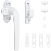 UTALIND 2 Pcs White Window Handle | Zinc Alloy Right Side Lever Locking Handle, Casement Window Latch (Right)