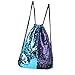 Winmany Mermaid Sequin Drawstring Backpack Glittering Reversible Dance Bag Sports Backpack Bag Outdoor Shoulder Bag