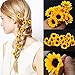 Polytree 10Pcs Daisy Sunflower Bridal Wedding Hair Pins Hair Clips,Orange