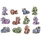 Pacific Giftware Fantasy World Mini Dragon Set of 12 Resin Figurine