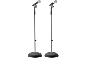 Pyle Microphone Stand- 2.8’ to 5’ Mic Stand, Height Adjustable Boom Stand, Universal Compatibility Microphone Holder, Very St